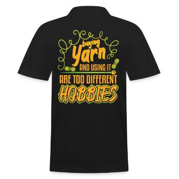 Buying Yarn And Using It Different Hobbies - Men's Polo Shirt - black - Back - Kai (181cm)