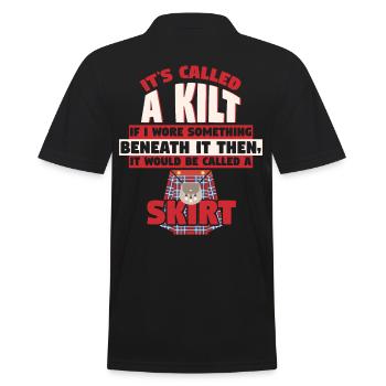 Its Called Kilt Underwear Skirt - Men's Polo Shirt - black - Back - Kai (181cm)