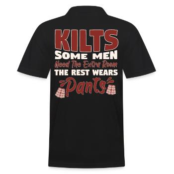 Kilts Some Men Need The Extra Room - Men's Polo Shirt - black - Back - Kai (181cm)