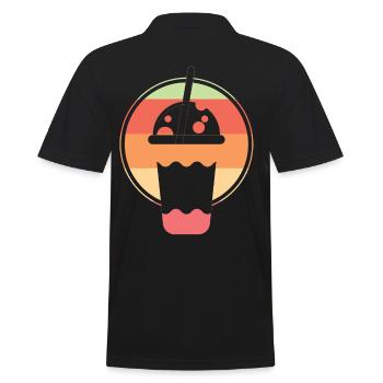 Bubble Tea Boba Tea Lover - Men's Polo Shirt - black - Back - Kai (181cm)