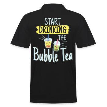 Start Drinking The Bubble Tea - Men's Polo Shirt - black - Back - Kai (181cm)