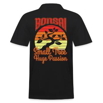 Bonsai Small Tree Huge Passion - Men's Polo Shirt - black - Back - Kai (181cm)