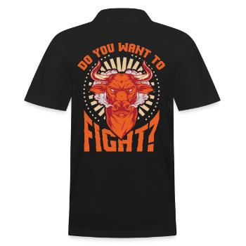 Do You Want To Fight Angry Bull - Men's Polo Shirt - black - Back - Kai (181cm)