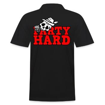 Geburtstag mit Alkohol und Bier - Party Hard - Männer Poloshirt - Schwarz - Hinten - Kai (181cm)