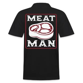 Im A Butcher Can You Handle Meat - Men's Polo Shirt - black - Back - Kai (181cm)