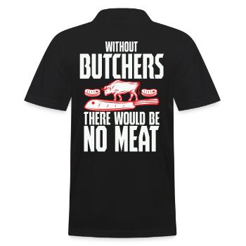 The Real Butcher Meat Hunter - Men's Polo Shirt - black - Back - Kai (181cm)
