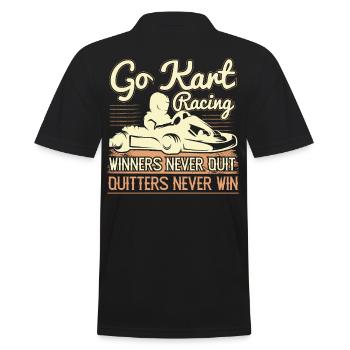 Go Kart Racing Distressed - Men's Polo Shirt - black - Back - Kai (181cm)