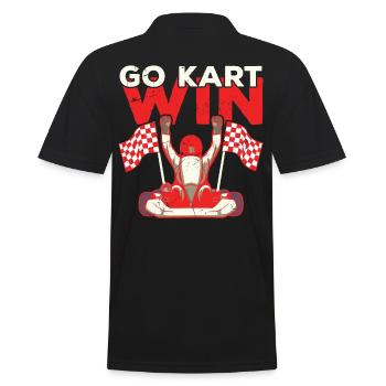 My Go Kart Goes Faster Than Your Car - Men's Polo Shirt - black - Back - Kai (181cm)