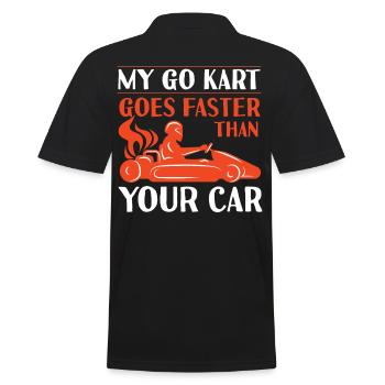 Ill See You At The Track - Men's Polo Shirt - black - Back - Kai (181cm)
