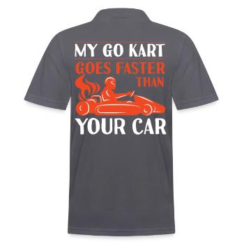 Ill See You At The Track - Men's Polo Shirt - charcoal grey - Back - Nico (186cm)