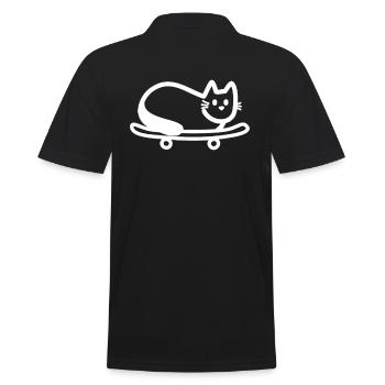 Chat sur skateboard - Polo Homme - noir - Dos - Kai (181cm)