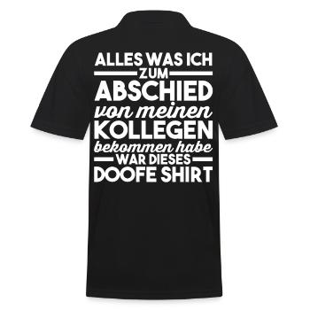Abschied Arbeitskollege Neuer Job Jobwechsel - Männer Poloshirt - Schwarz - Hinten - Kai (181cm)