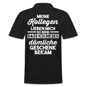 Abschied Arbeitskollege Neuer Job Jobwechsel - Männer Poloshirt - Schwarz - Hinten - Kai (181cm)