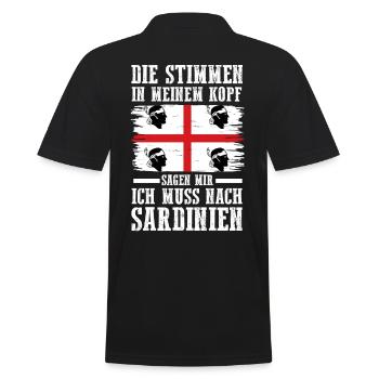 Sarde Sardische Flagge Sardegna Sardinien - Männer Poloshirt - Schwarz - Hinten - Kai (181cm)