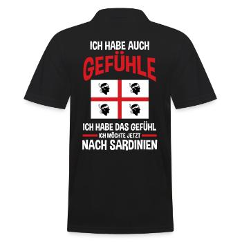 Sarde Sardische Flagge Sardegna Sardinien - Männer Poloshirt - Schwarz - Hinten - Kai (181cm)