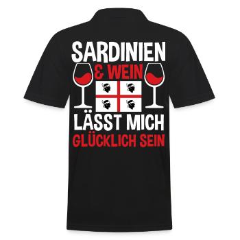 Sarde Sardische Flagge Sardegna Sardinien - Männer Poloshirt - Schwarz - Hinten - Kai (181cm)