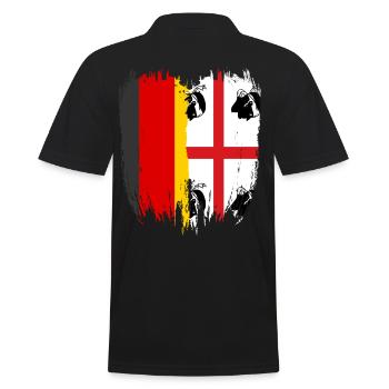 Sarde Sardische Flagge Sardegna Sardinien - Männer Poloshirt - Schwarz - Hinten - Kai (181cm)