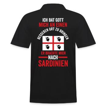 Sarde Sardische Flagge Sardegna Sardinien - Männer Poloshirt - Schwarz - Hinten - Kai (181cm)