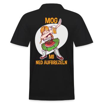 Trachten München Dirndl - Männer Poloshirt - Schwarz - Hinten - Kai (181cm)