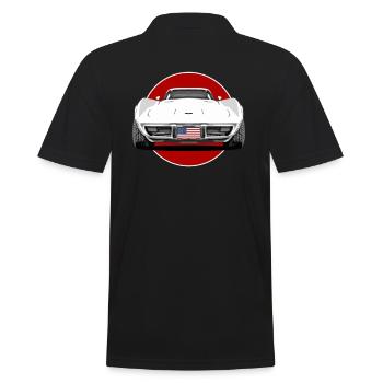 Echtes amerikanisches Muscle-Car - Männer Poloshirt - Schwarz - Hinten - Kai (181cm)