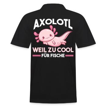 Axolotl - Männer Poloshirt - Schwarz - Hinten - Kai (181cm)