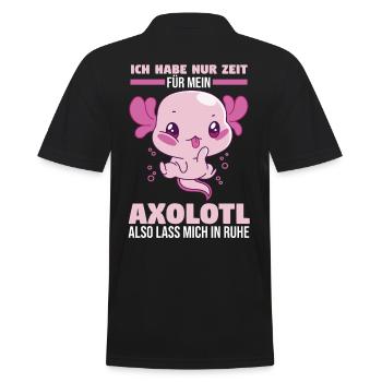 Axolotl - Männer Poloshirt - Schwarz - Hinten - Kai (181cm)