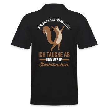 Erdmännchen - Männer Poloshirt - Schwarz - Hinten - Kai (181cm)