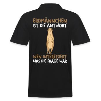 Erdmännchen - Männer Poloshirt - Schwarz - Hinten - Kai (181cm)