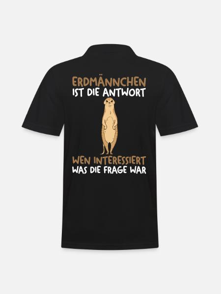 Erdmännchen - Männer Poloshirt - Schwarz