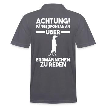 Erdmännchen - Männer Poloshirt - Anthrazit - Hinten - Nico (186cm)