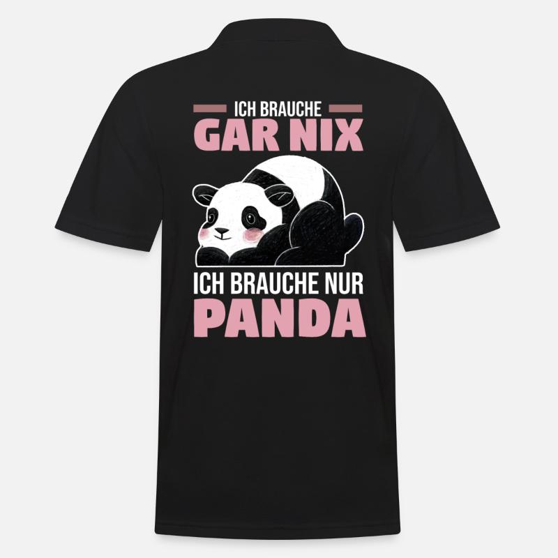 Panda - Männer Poloshirt - Schwarz