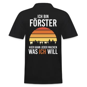 Waldarbeiter Holzfäller Waldarbeit Förster - Männer Poloshirt - Schwarz - Hinten - Kai (181cm)