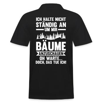 Waldarbeiter Holzfäller Waldarbeit Förster - Männer Poloshirt - Schwarz - Hinten - Kai (181cm)