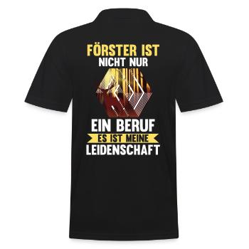 Waldarbeiter Holzfäller Waldarbeit Förster - Männer Poloshirt - Schwarz - Hinten - Kai (181cm)