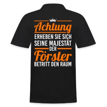 Waldarbeiter Holzfäller Waldarbeit Förster - Männer Poloshirt - Schwarz - Hinten - Kai (181cm)