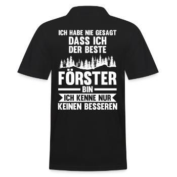 Waldarbeiter Holzfäller Waldarbeit Förster - Männer Poloshirt - Schwarz - Hinten - Kai (181cm)