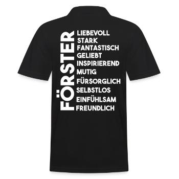 Waldarbeiter Holzfäller Waldarbeit Förster - Männer Poloshirt - Schwarz - Hinten - Kai (181cm)