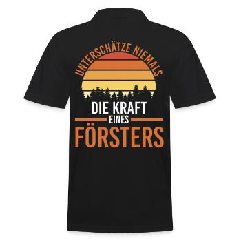 Waldarbeiter Holzfäller Waldarbeit Förster - Männer Poloshirt - Schwarz - Hinten - Kai (181cm)
