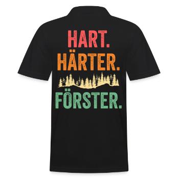 Waldarbeiter Holzfäller Waldarbeit Förster - Männer Poloshirt - Schwarz - Hinten - Kai (181cm)