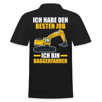 Baggerfahrer Maschinenführer Tiefbauer Bagger - Männer Poloshirt - Schwarz - Hinten - Kai (181cm)