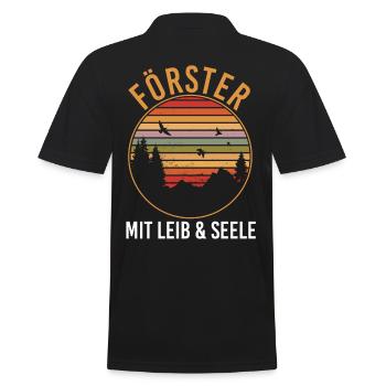 Waldarbeiter Holzfäller Waldarbeit Förster - Männer Poloshirt - Schwarz - Hinten - Kai (181cm)