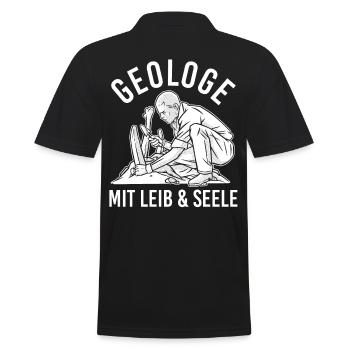 Geologie Fossiliensammler Fossilien Geologe - Männer Poloshirt - Schwarz - Hinten - Kai (181cm)