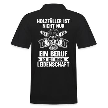 Waldarbeiter Förster Waldarbeit Holzfäller - Männer Poloshirt - Schwarz - Hinten - Kai (181cm)