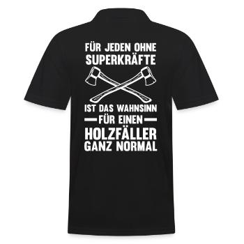 Waldarbeiter Förster Waldarbeit Holzfäller - Männer Poloshirt - Schwarz - Hinten - Kai (181cm)
