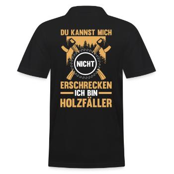 Waldarbeiter Förster Waldarbeit Holzfäller - Männer Poloshirt - Schwarz - Hinten - Kai (181cm)