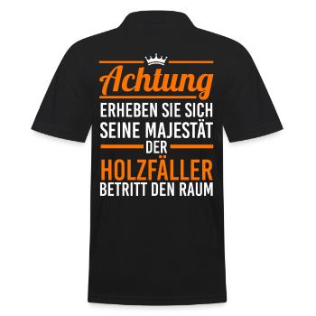 Waldarbeiter Förster Waldarbeit Holzfäller - Männer Poloshirt - Schwarz - Hinten - Kai (181cm)