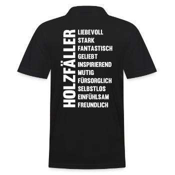 Waldarbeiter Förster Waldarbeit Holzfäller - Männer Poloshirt - Schwarz - Hinten - Kai (181cm)