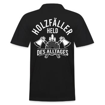 Waldarbeiter Förster Waldarbeit Holzfäller - Männer Poloshirt - Schwarz - Hinten - Kai (181cm)