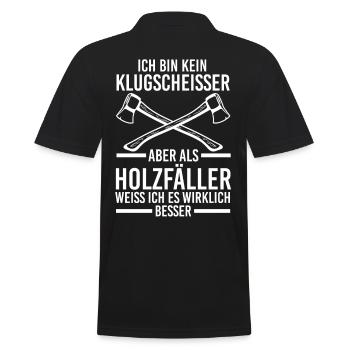 Waldarbeiter Förster Waldarbeit Holzfäller - Männer Poloshirt - Schwarz - Hinten - Kai (181cm)