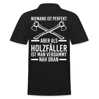 Waldarbeiter Förster Waldarbeit Holzfäller - Männer Poloshirt - Schwarz - Hinten - Kai (181cm)